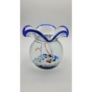 Vintage Murano style Art Glass Ocean Underwater Paperweight